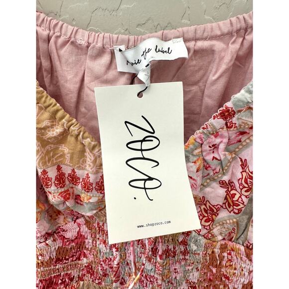 JACQUIE THE LABEL | Boho Patchwork Floral Maxi Dress Puff Sleeve NWT | Large - Picture 7 of 9